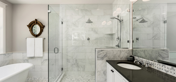 bathroom shower door installation in Bloomingdale